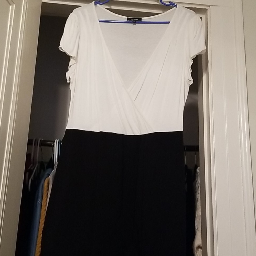 Knee length 2 tone work dress